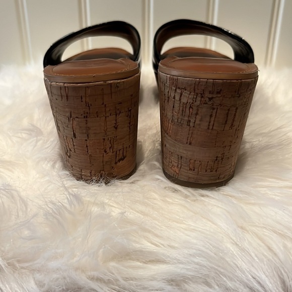 𝅺BCBGENERATION DOREENA Cork Wedge Platform Slides Women's Size 9 - Picture 5 of 14